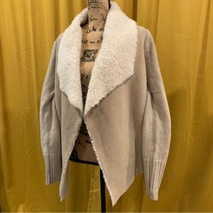 Faux Suede & Fur Knit Sweater